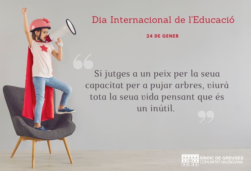 elSindic's tweet photo. Avui és el Dia internacional de l' #Educació

Des del Síndic reivindiquem l'objectiu 4 de #ObjectiusdeDesenvolupamentSostenible: garantir una educació inclusiva, equitativa i de qualitat per a promoure oportunitats d'aprenentatge durant tota la vida per a totes les persones. https://t.co/foeUzJxls1