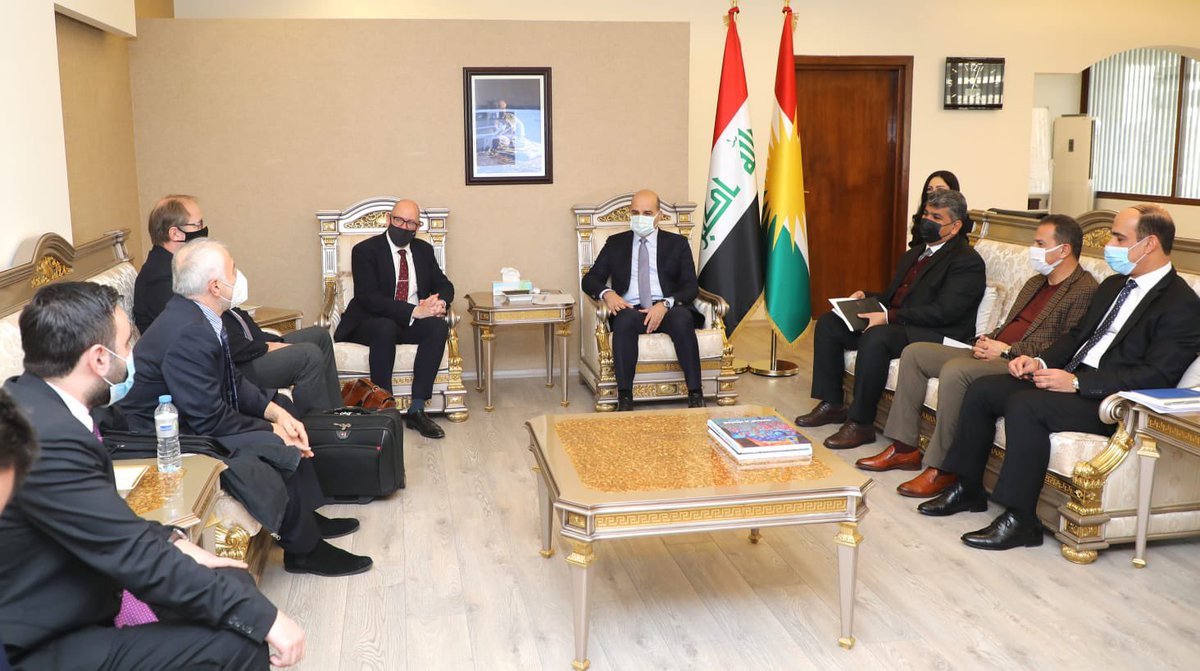 DavidHuntFCDO's tweet photo. Great 1st meeting with #KRG Minister of Municipalities and tourism @SasanAwny today. Accompanied 🇬🇧 Company, Biwater who are working on vital water infrastructure in #KRI. @BiwaterTweets @momt_krg https://t.co/VJ1abPviwZ