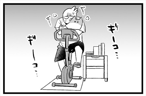 エアロバイクを漕ごうとすると→猫「抱っこ」 負荷が自らやってきて疲れるけどうれしい飼い主の漫画 https://t.co/Rdrdsl1Zbi @itm_nlabより