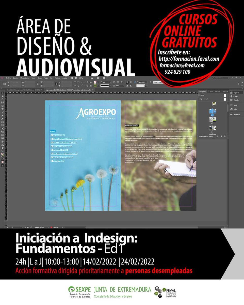 CentroFeval's tweet photo. 📣 Conoce los fundamentos básicos de la maquetación y el diseño de páginas para publicaciones digitales con #InDesing
📆 El 14/2 arrancan:
👉 Iniciación a Indesign:Fundamentos (dsempleados)
👉 Iniciación a Indesign:Fundamentos (empleados)
https://t.co/P6dZ1NkoEk
#empleo https://t.co/SjCEa8ulhd