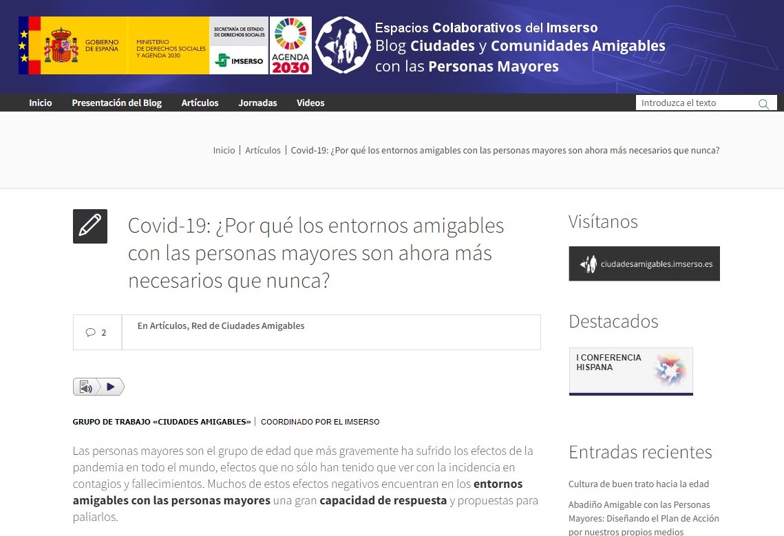 📌 En el Blog #CiudadesAmigables reflexionamos sobre por qué los entornos amigables con las #personasmayores son más necesarios que nunca para avanzar hacia un mundo para todas las edades.
#Longevidad #EnvejecimientoSaludable #Participación
👉 blogciudades.imserso.es/covid-19-por-q…