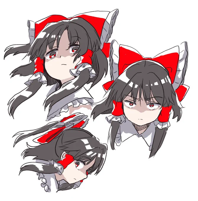 時々よく見下していそうな霊夢さんが描きたくなる私めでございます…。 