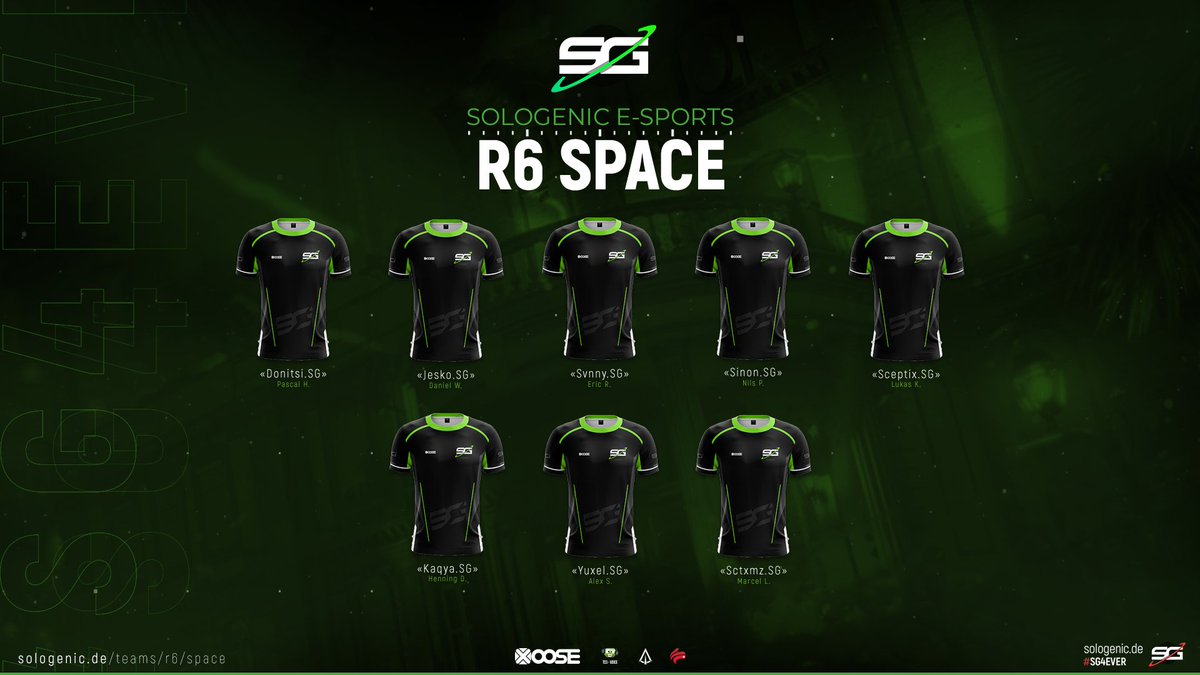 [#sgR6space]

WILLKOMMEN BEI SOLOGENIC E-SPORTS🥳💚

Wir freuen uns auf den Ausbau in den XBOX Sektor!

🇩🇪 Donitsi
🇩🇪 Jesko
🇩🇪 @eriicX6
🇩🇪 <a href="/SimpleSinon/">Sinon Rogue</a>
🇩🇪 Sceptix
🇩🇪 @vKaqxYa2
🇩🇪 Yuxel
🇦🇹<a href="/sctxmz/">Marcel 'Sctxmz' L.🇦🇹</a>

sologenic.de/teams/r6/space

Auf eine gute Zusammenarbeit 💪
#SG4EVER