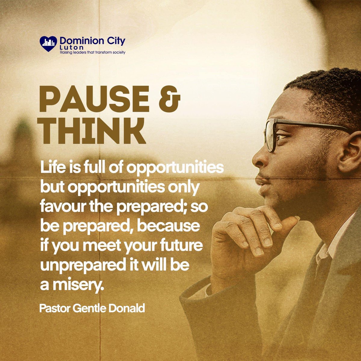 dominion_uk's tweet photo. A big question to you this week !!!

How prepared are you?

It’s another opportunity to start preparing yourself for that vision you’ve set for yourself.

Time is of necessity.

Have a blessed week saints

#Dominioncity #Luton #Sunday #nuggets https://t.co/YJSTHiALaQ
