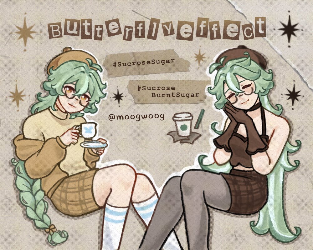 moogwoog's tweet photo. Butterfly Effect is a #Sucrose prompt challenge event starting this February, and be sure to tag to your work so we can retweet it! This includes ship art ♡ #genshinimpact

🌼 #Sucrosesugar (sfw)
☕️ #Sucroseburntsugar (nsfw w/ sfw preview) 

More info @Sucrose_event ♡ https://t.co/IZocq8w66u