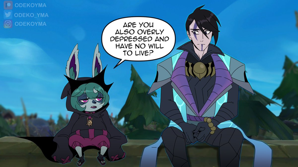 Two champions I play way too much right now.

Their interaction will be this:

#Vex #Aphelios #ArtofLegends #LeagueOfLegends #LeagueOfLegendsFanArt 