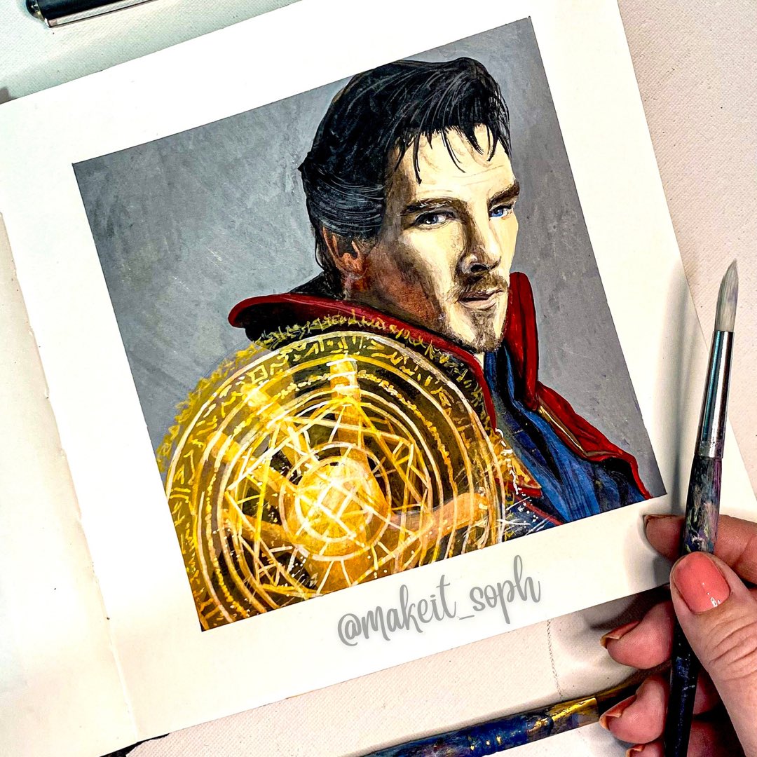 #Marvel Sketchbook Challenge - D is for Doctor Strange! 🧙🏻‍♂️ 4/94 #acrylicpainting #sketch #ArtistOnTwitter #Art