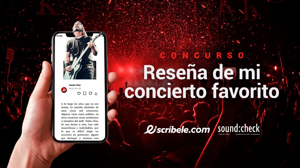 soundcheckMxMag's tweet photo. ¡Tu momento ha llegado! ✍🏼 Cuéntanos lo que viviste en tu concierto favorito y podrás ganar grandes premios, como publicar tu articulo en nuestra revista sound:check 🤩 
Conoce las bases y premios aquí: https://t.co/PoH7L8eLHL https://t.co/bgwiewbfFC