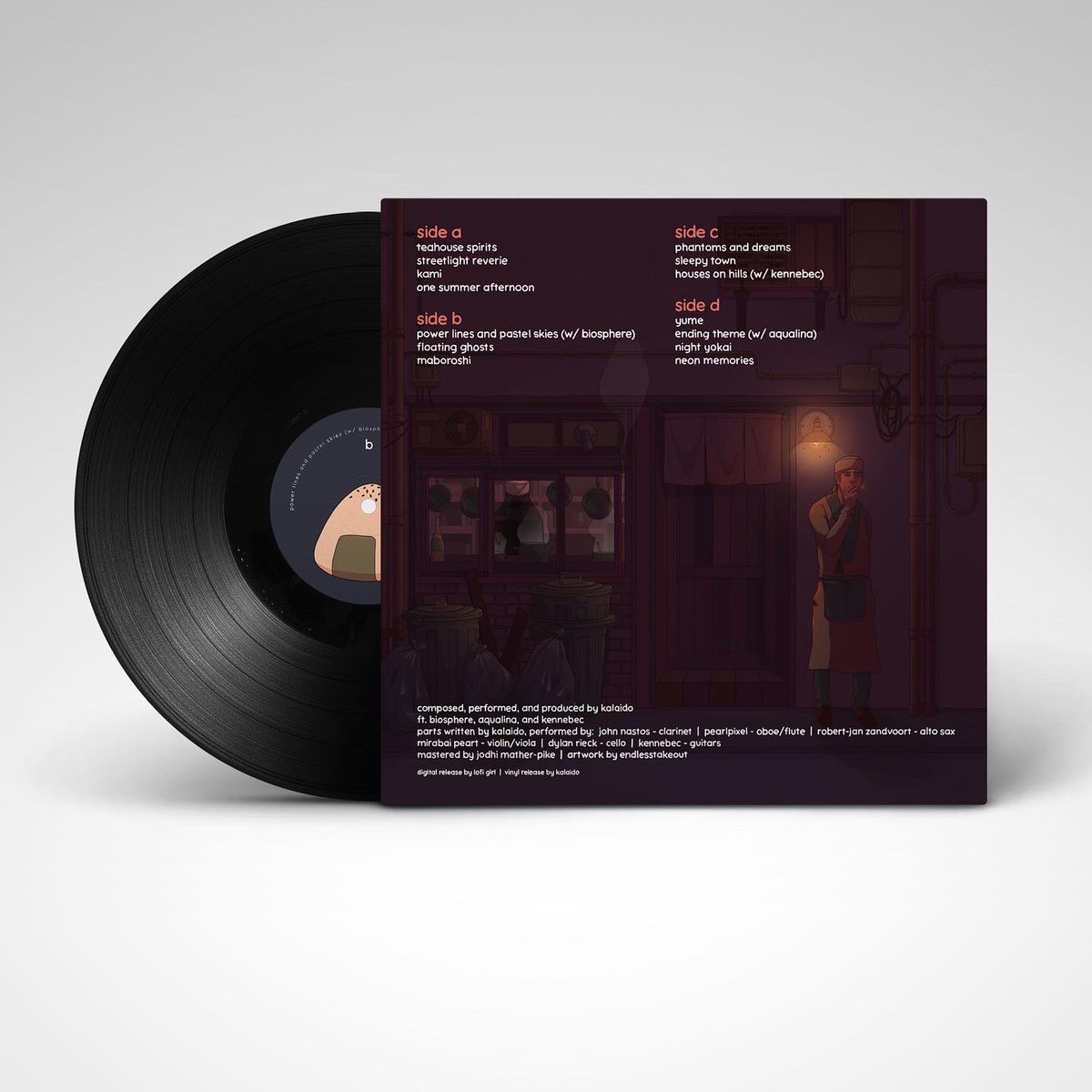 my latest album ghosts of the floating world is (finally) available on vinyl! 
available for pre-order on qrates here: bit.ly/3rELvoc

this is a self-released double LP with full gatefold featuring new art by <a href="/endlesstakeout/">Tal</a>, limited to 300 copies 💿