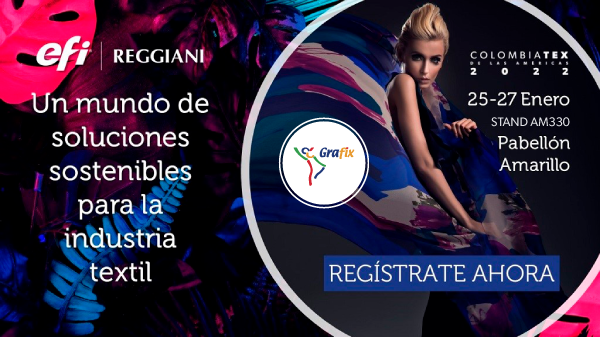 GrafixDigital's tweet photo. Visítanos en Colombiatex 2022
STAND AM330, PABELLÓN AMARILLO
EFI Reggiani, un mundo de soluciones sostenibles para la industria textil.
#colombiatex #grafixdigital #textil #impresiondigital https://t.co/eXYlXVwnWx