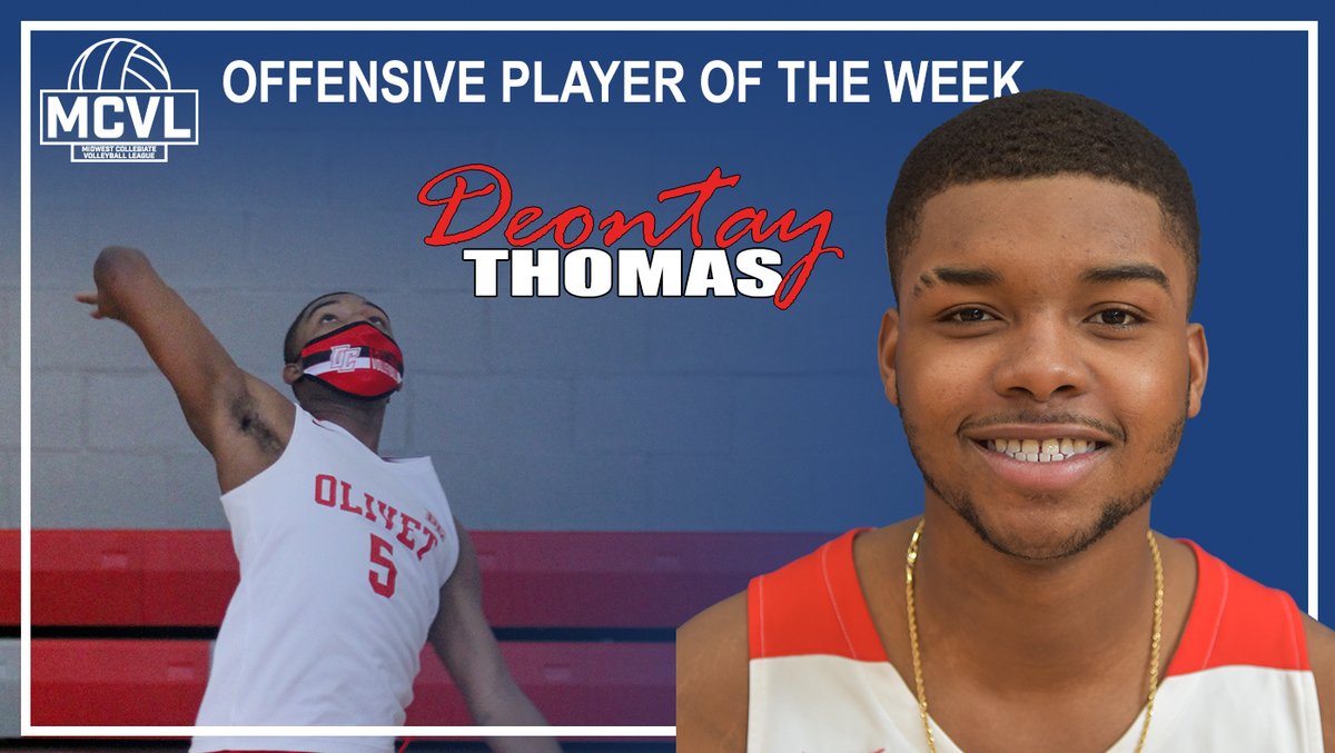 Congratulations to Deontay Thomas on being selected the <a href="/MCVLVolleyball/">MCVL Volleyball</a> Offensive Player of the Week! He is only the second player in school history to earn MCVL POW honors.

READ -- olivetcomets.com/sports/mvball/…

#GoCOMETS #OCNation #d3mvball
