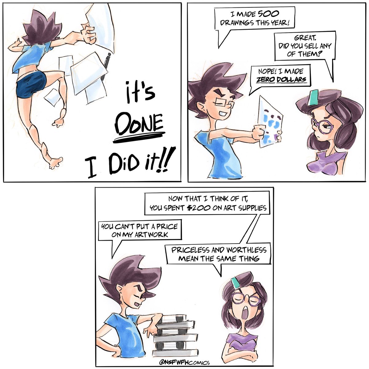 FarmToTableguy's tweet photo. In 2021 i finished 500 drawings. And i earned $0.

I was firmly reminded by management that this is not supposed to be a startup where reporting negative profits is anticipated by the shareholders

#NSFWFH #webcomic https://t.co/rKF7r8d8Jo