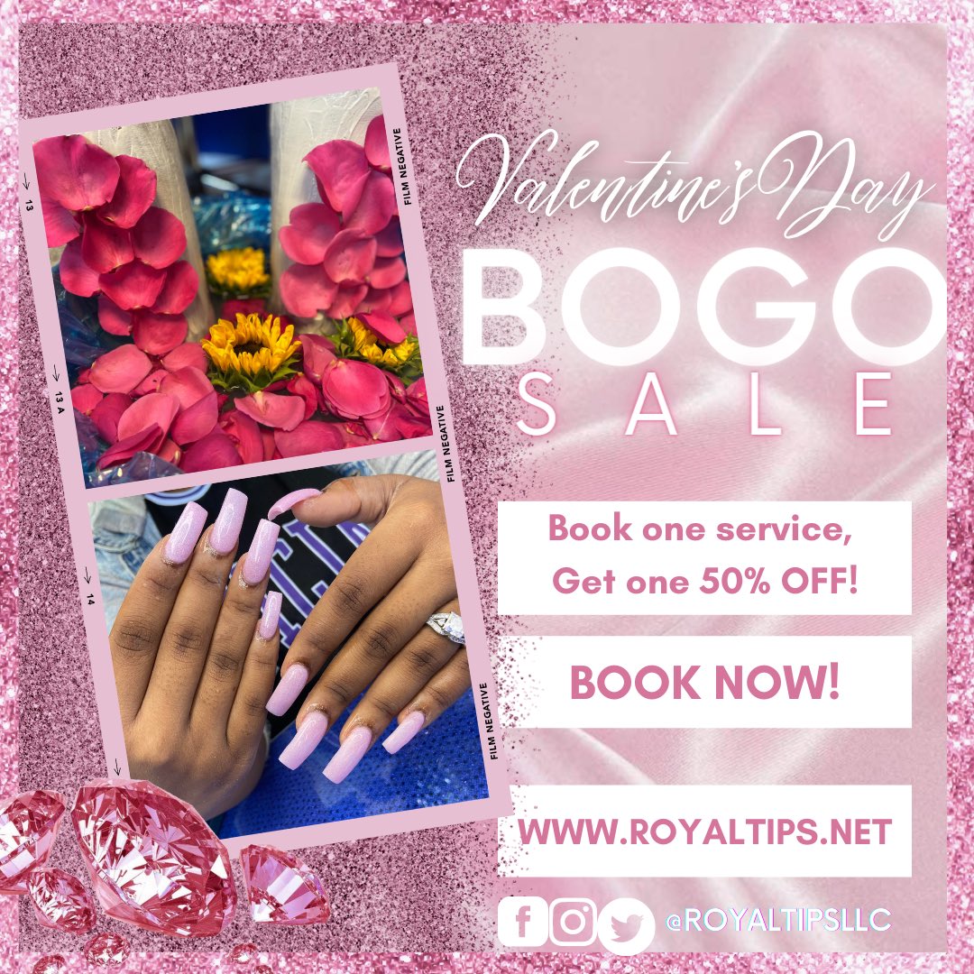 royaltipsllc's tweet photo. Don’t miss out on the Valentine’s Day BOGO Sale ❕Book one, get the second half off 🎊
Now until 02-14 

#statesboroga #georgiasouthernuniversity #southernnotstate #gata https://t.co/FwOhy9NRbl