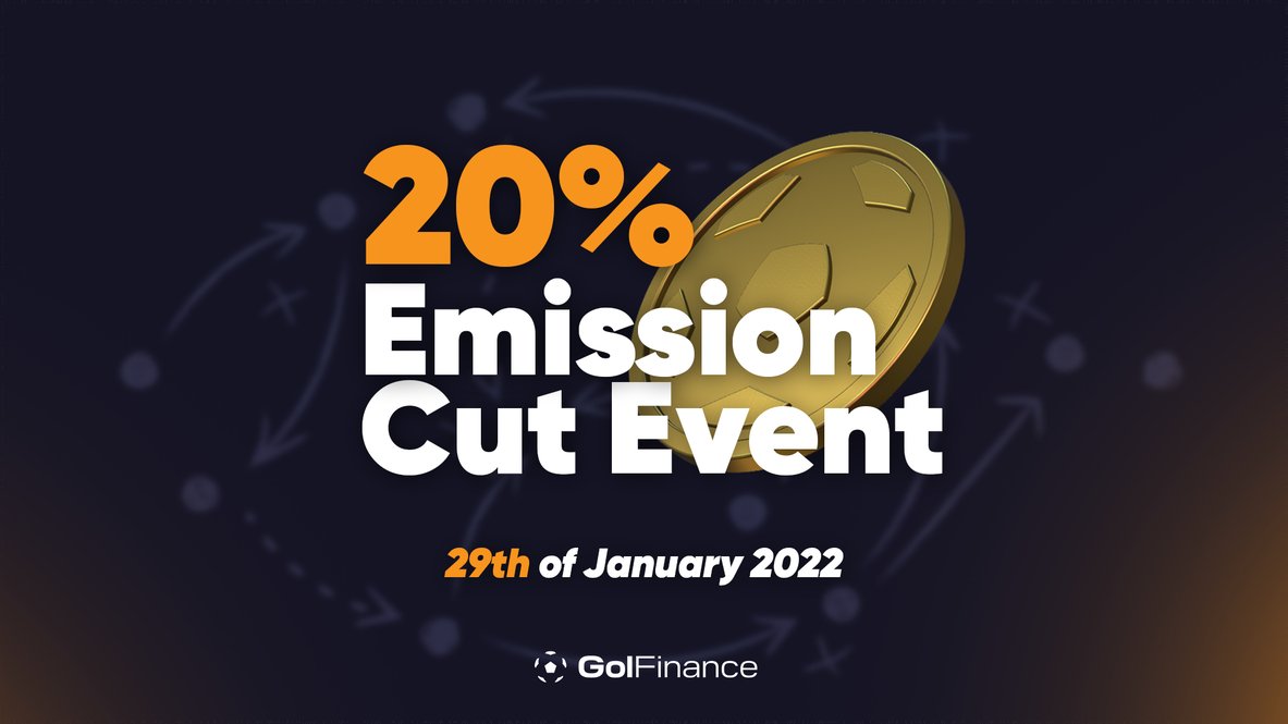 FinanceGol's tweet photo. IMPORTANT NEWS❗️📢
$GOL ⚽️ scarcity is increasing!🚀 Get ready for a 20% reduction in the $GOL ⚽️emission rate according to its deflationary emission schedule!📈 

Join the #golsquad ⚽️while you still can!⭐️

Learn more: https://t.co/bi6gg7uxga 👈

#BSCGem #BSC #BSCNews #BSCS https://t.co/AvajXgVbL5
