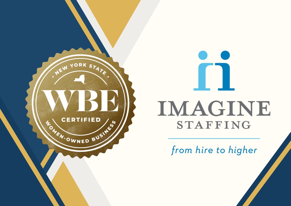 ImagineStaffing's tweet photo. It’s Official! 🎉 Imagine Staffing is now a Certified New York State Women Business Enterprise (WBE). Diversity is a key to business success in New York State. We’re proud to be Women Owned by CEO Gia Manley, both in the WNY Community and beyond! ✨ #WBE #NYSWBE #WomenOwned https://t.co/WMikSBbpee