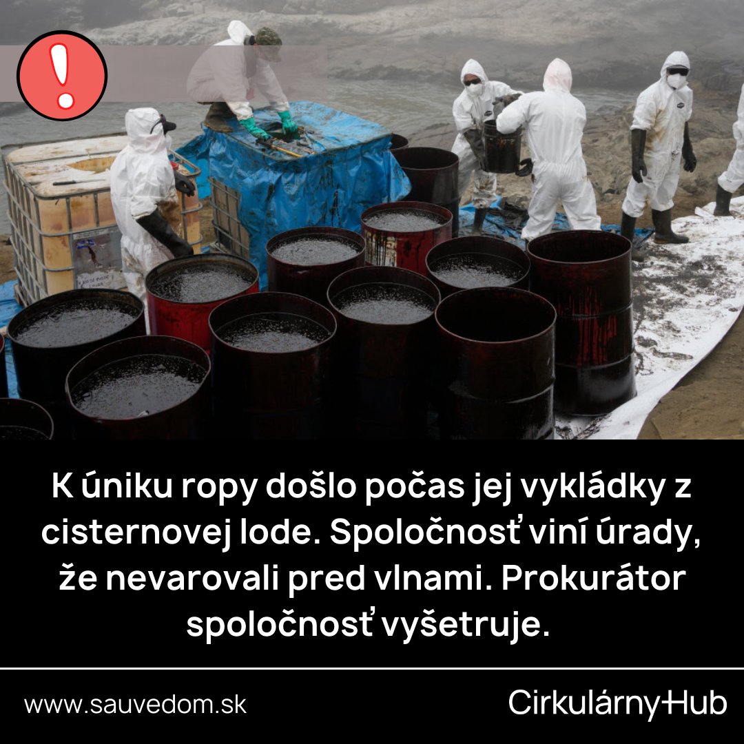 cirkularnyhub's tweet photo. Ekologická katastrofa v Peru -  do oceánu uniklo 6000 barelov ropy.  
zdroj: @denniksme  @Reuters 
#znecistenieoceanov #peru #klimanews #spravy https://t.co/i0UT5VPcgu