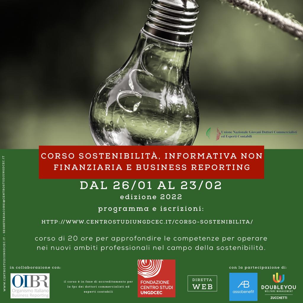 #Commercialisti e #sostenibilità: è necessario sviluppare competenze! Al via il Corso della <a href="/UngdcStudi/">Fondazione Centro Studi UNGDC</a>! Con <a href="/pigimarchini/">Pier Luigi Marchini</a> <a href="/Fischione4/">Massimiliano Dell'Unto</a> <a href="/lauragirella/">Laura Girella</a> <a href="/iurislucerna/">Marco Petrassi</a> <a href="/massimilianoriv/">Massimiliano Riva</a> <a href="/cinquini_l/">Lino Cinquini</a> @RossellaSobrero <a href="/raulcaruso/">Raul Caruso</a> <a href="/DennyCalace/">Donato Calace</a> 
Grazie <a href="/mattilcapo/">Matteo De Lise</a>
finanza.lastampa.it/News/2022/01/2…