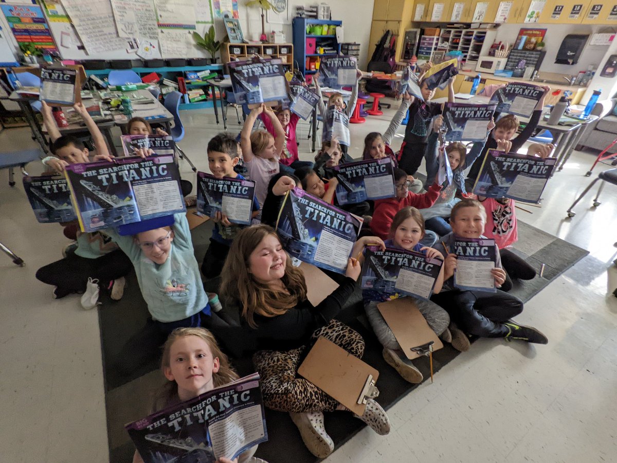 Shulermelisa2's tweet photo. We love learning about The Titanic in Storyworks! 🤩 It's one of my favorite things to do each year and the kids love being explorers! Thanks for the amazing nonfiction stories @laurenTarshis ! @NSDCarver #gwcstrong @ScholasticEd https://t.co/MqvNH16nVd