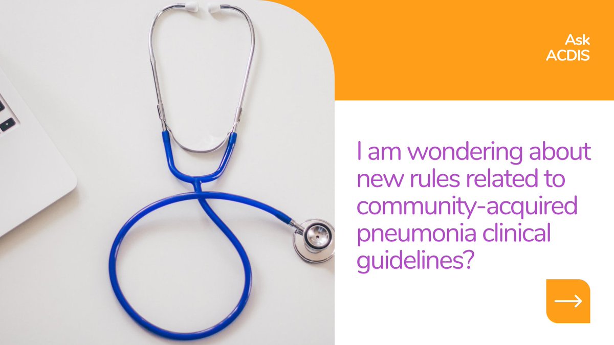 Our latest <a href="/ACDIS/">ACDIS</a> Q&amp;A is all about community acquired #pneumonia! Read the expert advice here: ow.ly/VSwi30s7QrZ
