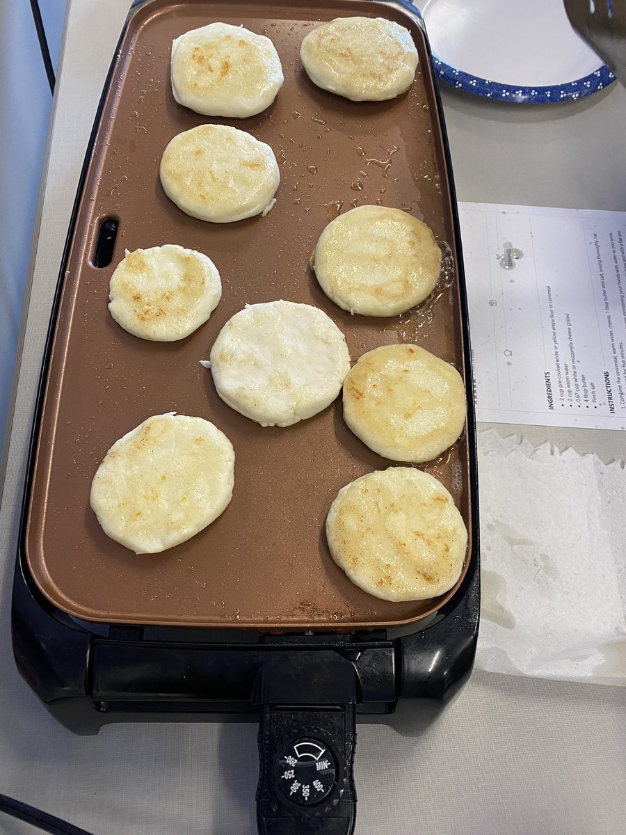 Spanish Club made traditional Colombian arepas today and enjoyed the movie Encanto! #GoodhueSchool