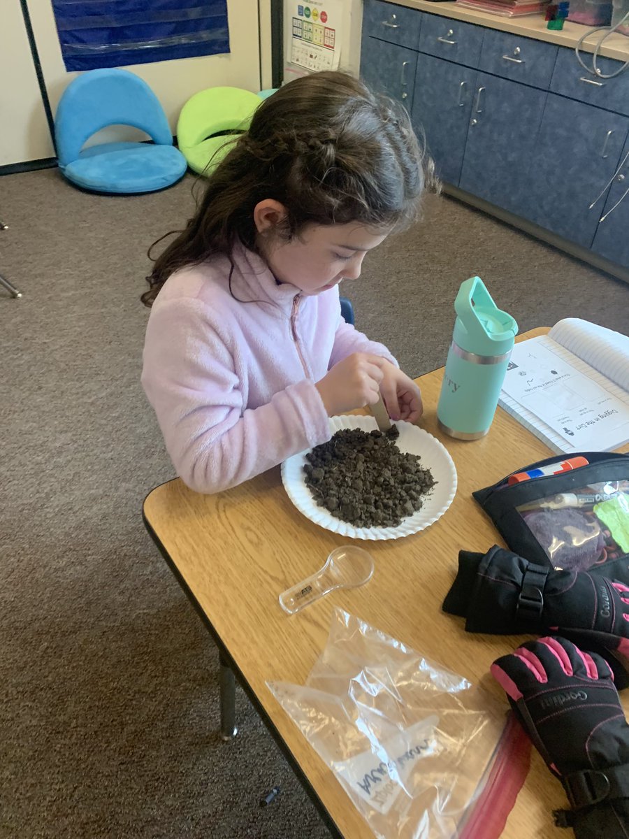 DawnRoth77's tweet image. Soil exploration! 🪱🍂🪨🌱📓🔎@HospElementary @PrincipalElse #kindervibes