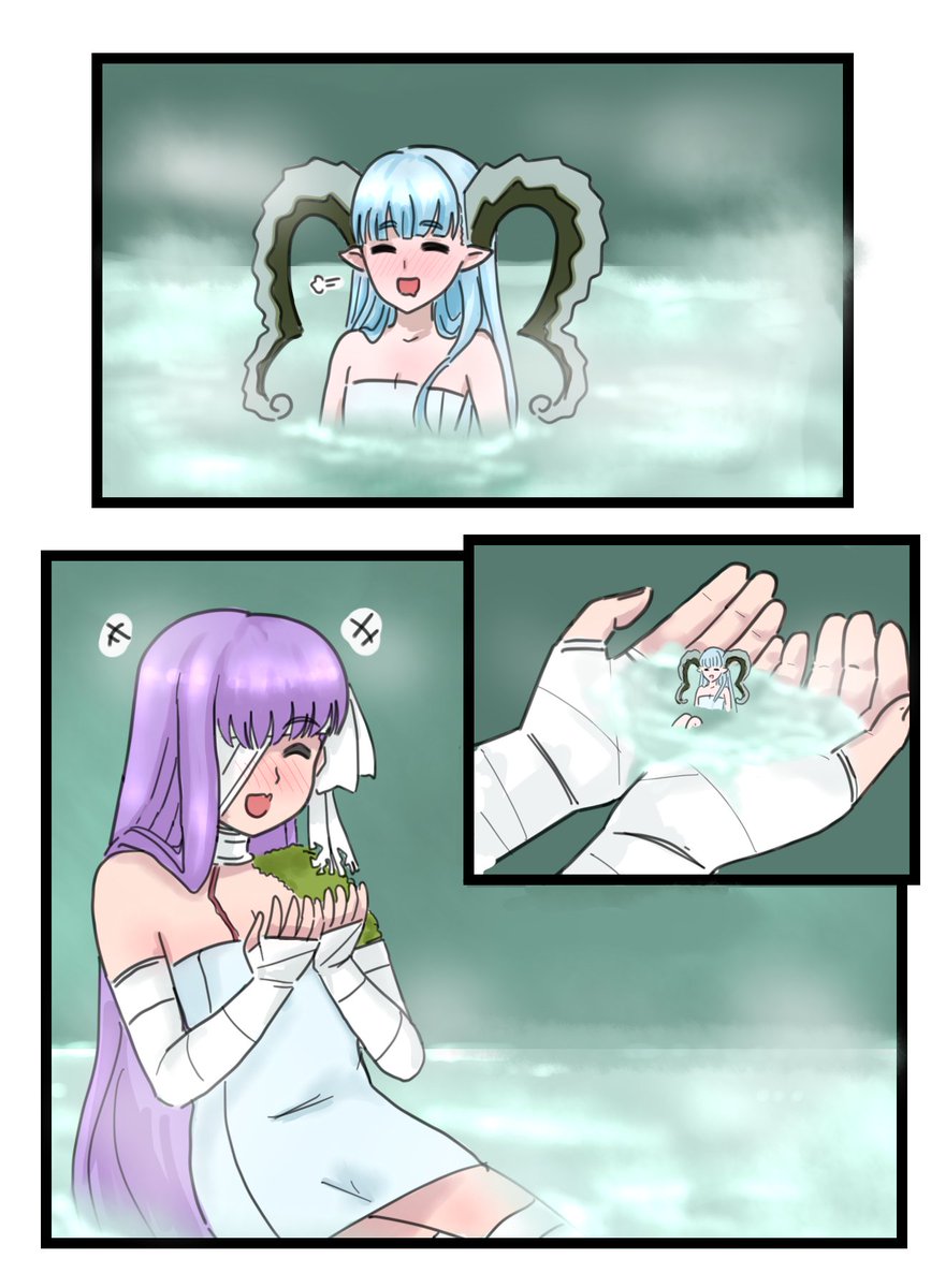 Kingprotea and Tiamama at the Onsen! #FGO 