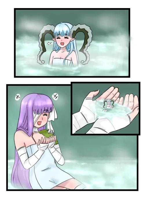 Kingprotea and Tiamama at the Onsen! #FGO 
