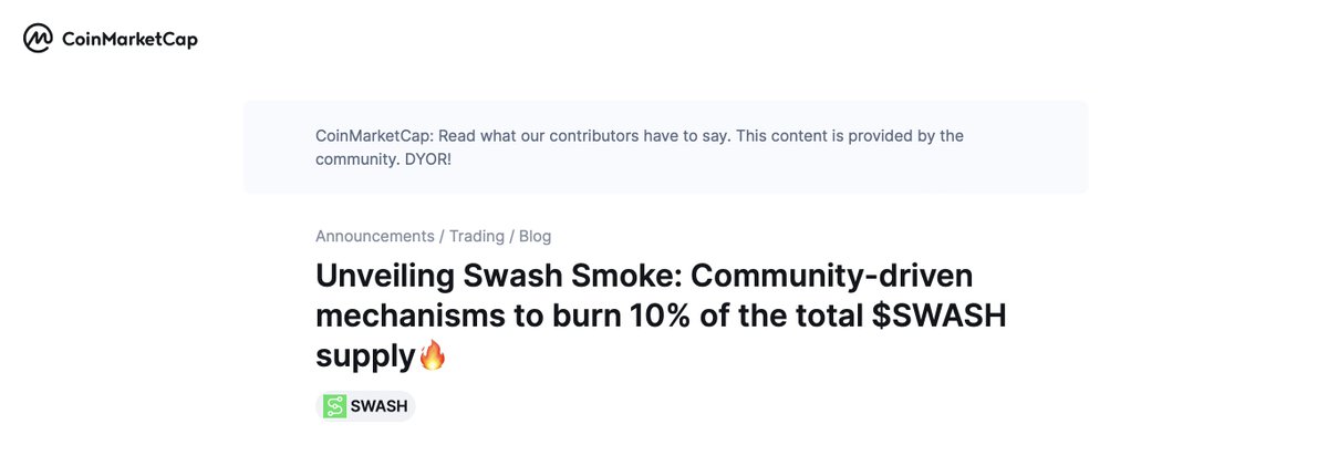 swashapp's tweet photo. Great news!🔥

@CoinMarketCap has added #Swash to the alpha stage of their new initiative, #ProjectGravity with the top 200 coins🎉

We're excited to use Gravity to connect #Swash and #DataUnions to the largest community in crypto

Thanks #CoinMarketCap! 

https://t.co/ozoUuuQZUK https://t.co/NzQYgRySZT