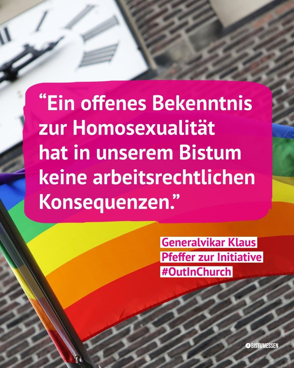 So sieht am heutigen Tag die angemessene Reaktion eines katholischen Bistums aus. Keine salbungsvollen leeren Worthülsen - Taten! Weg mit einem menschenfeindlichen kirchlichen Arbeitsrecht! #OutInChurch