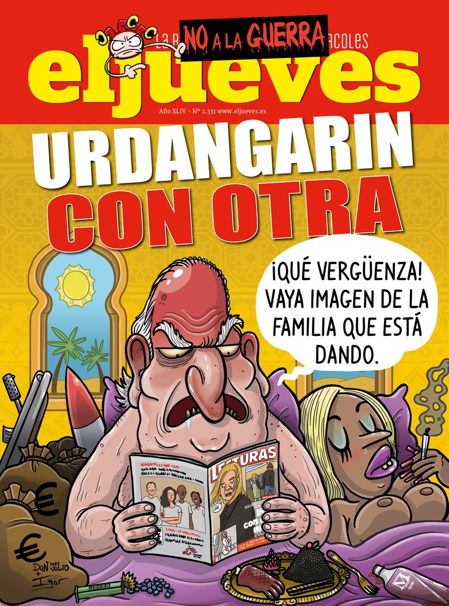 eljueves's tweet photo. ¡¡LA PORTADA!!

¡Oh, no! 😱 ¡La deshonra sacude la Casa Real!

(La portada de Don Julio e @igor_f_f) https://t.co/leHEvyrCrL