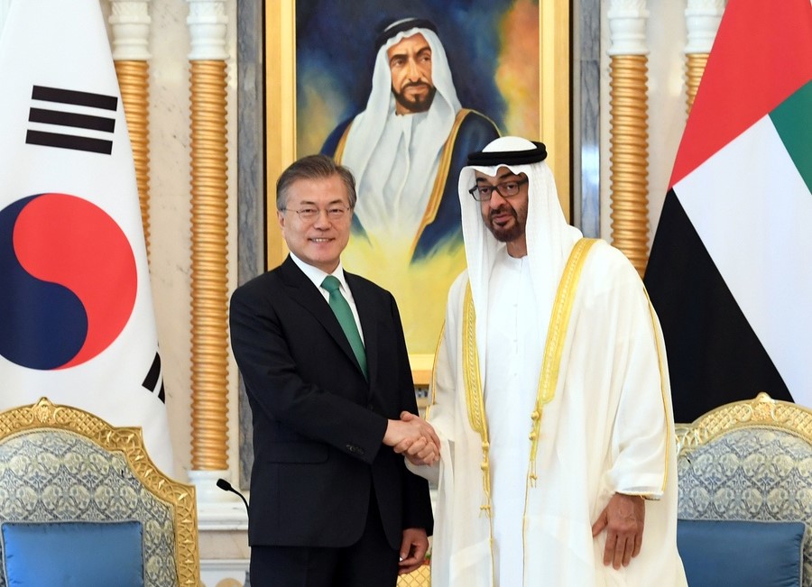 With 44 days before the election and his party falling behind ultra-conservatives in the polls, Moon Jae In is using his last days in office to warmly meet the UAE ruling circles, signing the largest arms deal in human history, $3.5 billion in missiles to bolster their genocide.