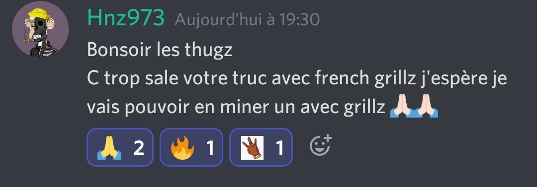 Thugz_NFT's tweet photo. People is so crazy about our @FrenchGrillz partnership ! 🔥

Take a look to our Discord tchats 👀 https://t.co/RObcEEhKS2