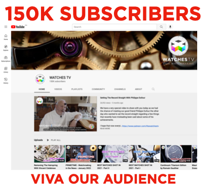 Sweet milestone: 150,000 subscribers mark on our YouTube channel: lnkd.in/gVCPx-ue. Thanks to all for this fantastic feat, makes me extremely proud and feeling delighted that we can interest as many people talking about what we love. VIVA the power of WATCHMAKING!