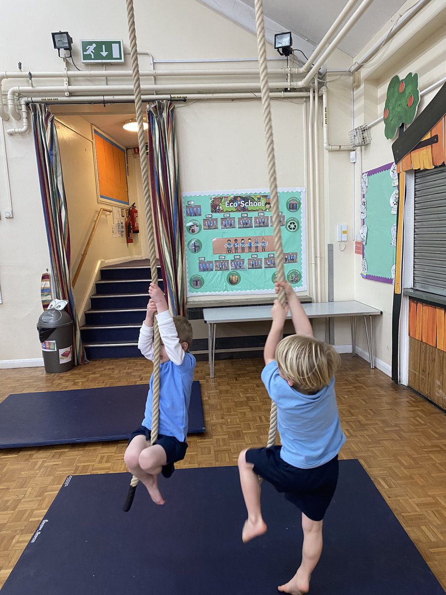 HagbourneSchool's tweet photo. Reception were super brave trying out the gymnastics equipment today! ⭐️ https://t.co/tIfAt82rTw
