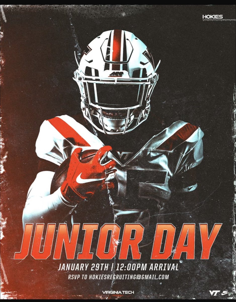 Truly Blessed to be invited to junior day at Virginia Tech on January 29th! #Hokies #GoHokies <a href="/LCBfootball/">L.C. Bird Football 🦅 🏈</a>