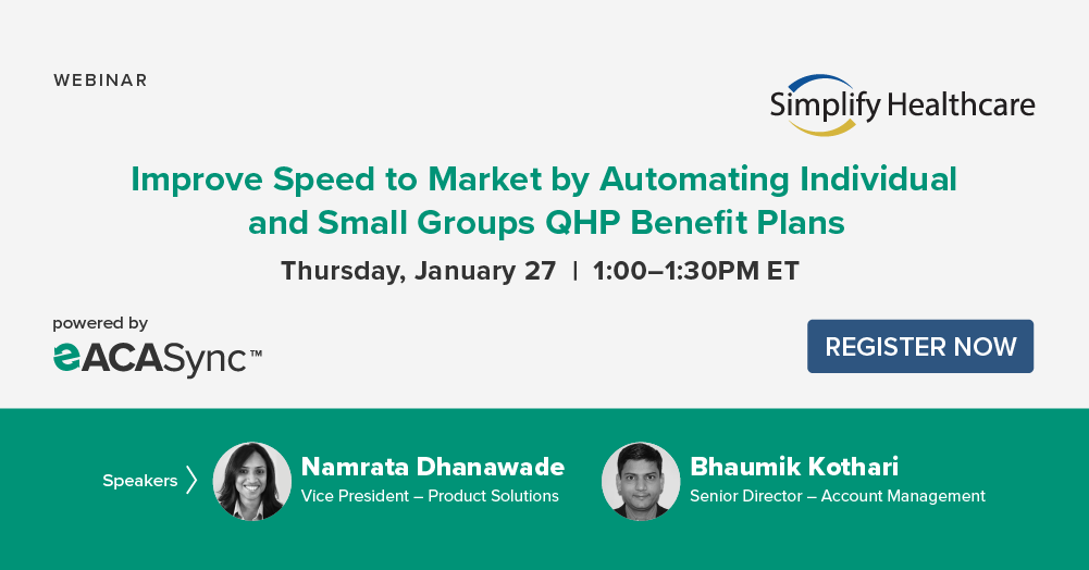 SimplifyHCare's tweet photo. Discover how Individual and Small Group QHP ACA plans can increase speed to market by automating PBTs, SBCs, and SOBs and improve ACA compliance for Individual and SHOP QHPs. Register for our webinar. https://t.co/suD6MCO9iy
#SimplifyHealthcare #Healthplan #SSOT #eACASync https://t.co/aM1C9O76Dh