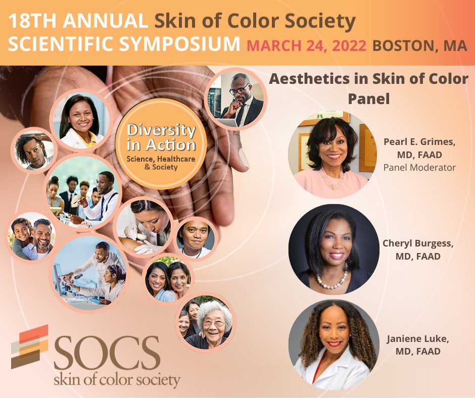 The 18th Annual Skin of Color Society Scientific Symposium will be taking place on March 24th, 2022, and it showcases experts from around the world coming together to discuss the evolution of dermatology 🙌🏻

#SkinofColorSociety #18thAnnualScientificSymposium #dermatology