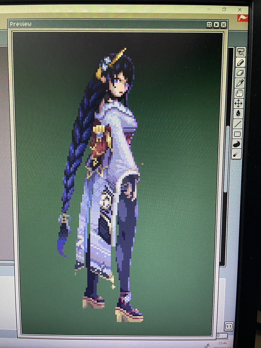Kisuke_010's tweet photo. 雷電将軍描いてる。久しぶりの大作の予感 https://t.co/aH7A32exvO