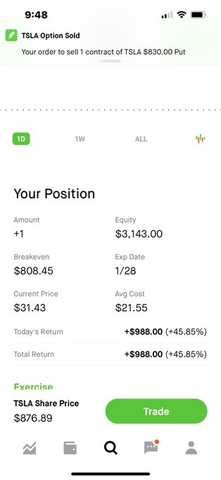Good morning!? 50% gain on my put in 5 min ?? any more would’ve felt too greedy https://t.co/wczhxXB