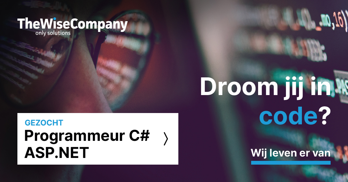 DROOM JIJ IN CODE? Bij ChainWise werk je aan ons gebruiksvriendelijke softwarepakket. Je beheert én verbetert doorlopend onze oplossingen en optimaliseert en professionaliseert organisaties. 
Check onze vacature > bit.ly/33Mmuj1
#vacature #programmeur #chainwise #hengelo