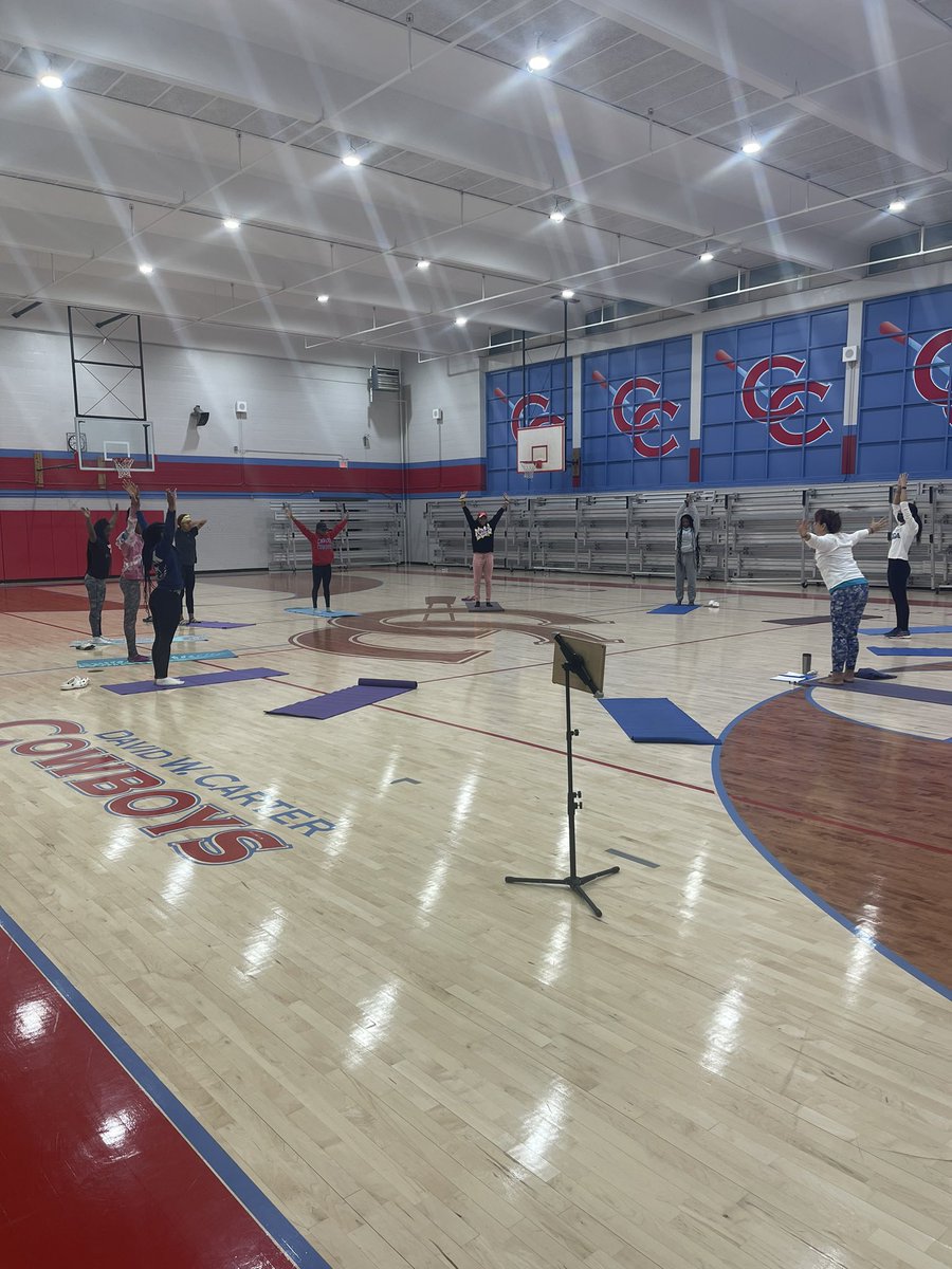 Early morning Yoga sessions! Thank you <a href="/silviasalinas25/">Silvia Salinas, EdD, CAA</a> for incorporating Yoga back into athletics. Training mentally and physically! <a href="/TXMileSplit/">Texas MileSplit</a> <a href="/dallasathletics/">Dallas ISD Athletics</a> <a href="/DWCAthletics/">Carter Cowboy Nation</a> <a href="/TTFCA/">TTFCA</a>