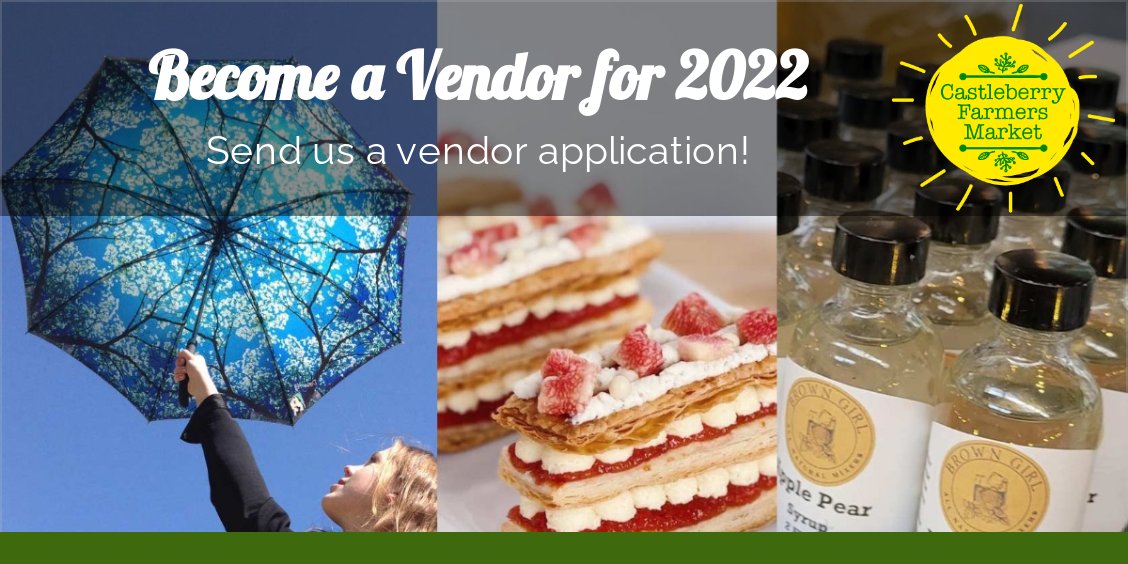 Want to become a Castleberry Farmers Market Vendor? Our market resumes April 11. Click the link to download the vendor application today- mailchi.mp/ef36d0f823c3/f…