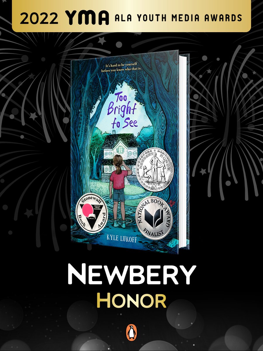 FREAKING OUT!! YAAAY! Congrats @kylelukoff!! 😭🎉🎉🎉🎉

TOO BRIGHT TO SEE is a Newbery Honor book! #Newbery100 #ALAyma