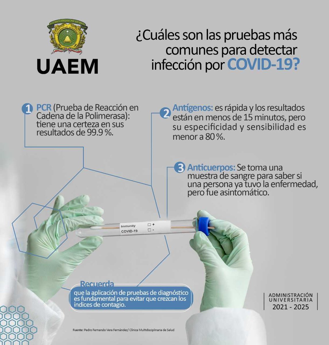 UAEM_MX's tweet photo. ¿Sabes cuáles son las pruebas más comunes para detectar la #COVID19? 🔬

Te compartimos esta información. ⬇️

#SomosUAEMéx 💚 💛 https://t.co/CcgdwivDB6