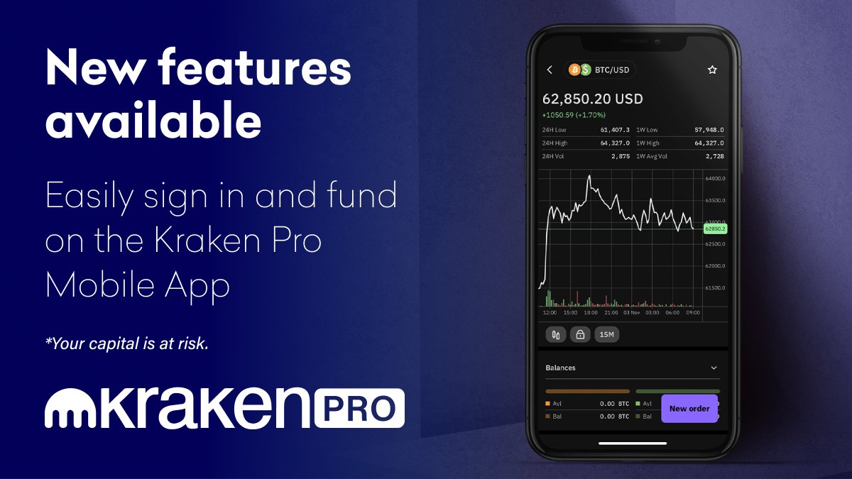 krakenfx's tweet photo. Advanced crypto traders: Download the Kraken Pro mobile app to access your portfolio on the go 🚀

📈 Securely access your favorite assets
📲 Stay on top of the market anytime, anywhere
✅ Advanced order types and charts 

Get started: https://t.co/QFlHFzwHTz https://t.co/3VgKLKJx3p