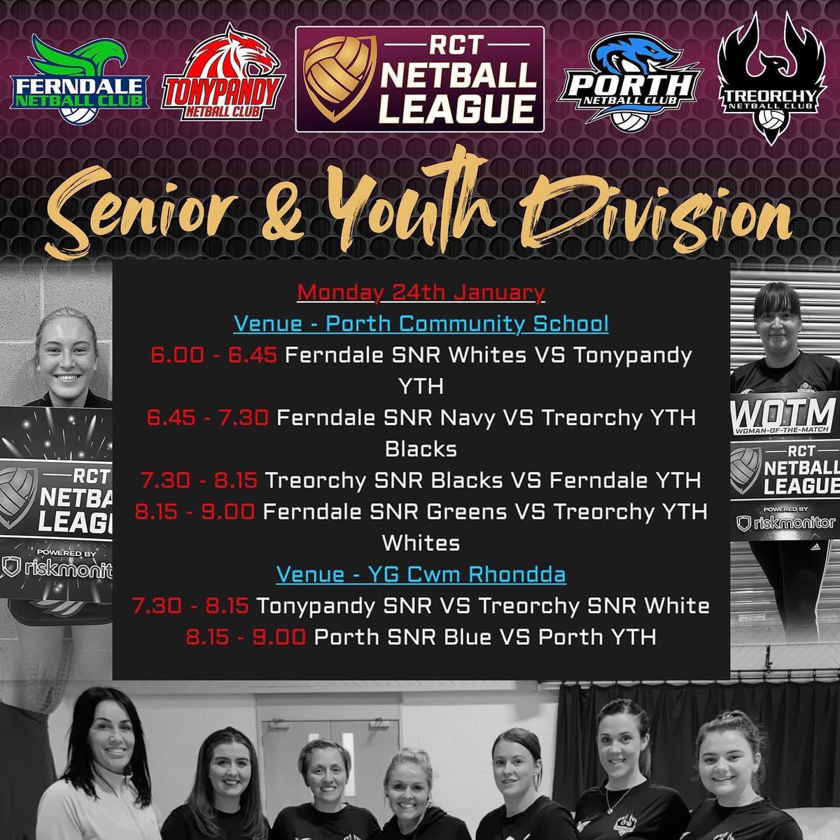 We are back tonight with more Senior and Youth games!! Good luck to everyone playing🏐🏐 <a href="/RhonddaNetball/">Rhondda Netball</a>