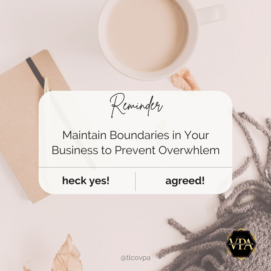 tlcovpa's tweet photo. Even in business, you must maintain boundaries. 

1. Set your office hours
2. Tell me how and where they can access you
3. Respect your own weekends and holidays by not working

#boundaries #burnout #preventburnout #smallbusiness #va #tlcovpa https://t.co/bDlOBQ0cFG