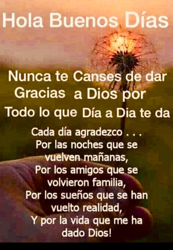 Tengan un excelente día e inicio de semana .