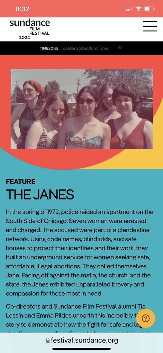 rfeakins (@rfeakins) on Twitter photo Tonight at 7:45pm The Janes premieres at Sundance. A powerful documentary film. And for those who worry about protecting Roe v. Wade, the future could be this past. <a href="/Alyssa_Milano/">Alyssa Milano</a> <a href="/cher/">Cher</a> <a href="/lenadunham/">Lena Dunham</a> <a href="/oliviawilde/">olivia wilde</a> <a href="/octaviaspencer/">octavia spencer</a> @DebraMessing festival.sundance.org/program/#film-… Tonight at 7:45pm The Janes premieres at Sundance. A powerful documentary film. And for those who worry about protecting Roe v. Wade, the future could be this past. <a href="/Alyssa_Milano/">Alyssa Milano</a> <a href="/cher/">Cher</a> <a href="/lenadunham/">Lena Dunham</a> <a href="/oliviawilde/">olivia wilde</a> <a href="/octaviaspencer/">octavia spencer</a> @DebraMessing festival.sundance.org/program/#film-…