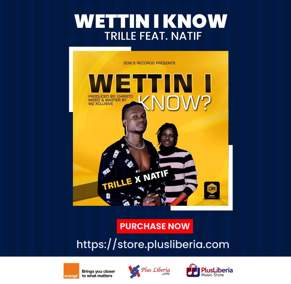 plusliberia's tweet photo. Liberian singer, songwriter, and performer, Trille is off to a good start in 2022, he has released a new single entitled, Wettin I Know.

Purchase Now!!!👇🏾👇🏾👇🏾
https://t.co/yb0z65Zp2h

#plusliberia #plusliberiamusicstore #trille https://t.co/1cQ1XGqN33